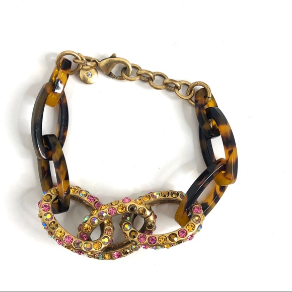 J. Crew Tortoise and Crystal Link Bracelet - Picture 2 of 6